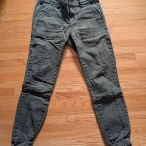 Anthropologie Olive Green Skinny Utility Jeans
